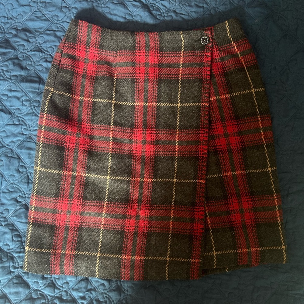 Tailor Red Plaid Skirt